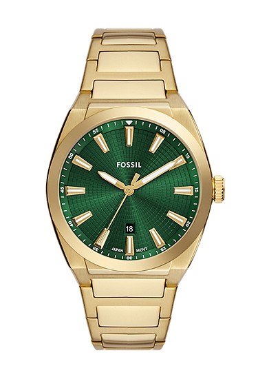 Everett 42mm Three-Hand Date Gold-Tone Stainless Steel Watch