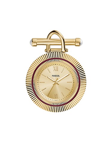 Scarlette 35mm Three-Hand Gold-Tone Stainless Steel Watch Brooch