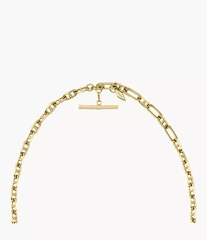 Heritage D-Link Gold-Tone Brass Anchor Chain Necklace - Image 4