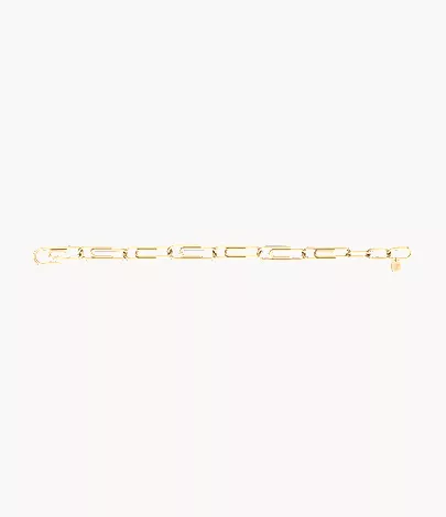 Paperclip Collection Gold-Tone Stainless Steel Chain Bracelet - Image 5