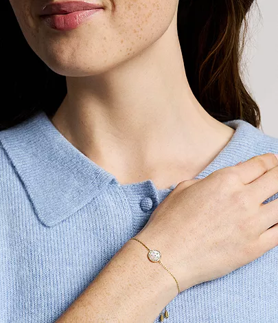 Merrit Northlight Collection Gold-Tone Stainless Steel Station Bracelet - Image 2