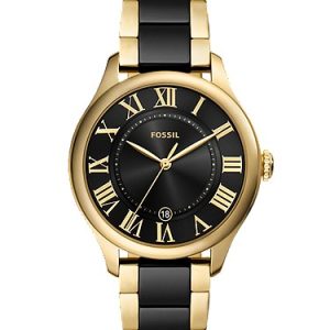 Gilmore 38mm Three-Hand Date Gold-Tone and Black Ceramic Watch