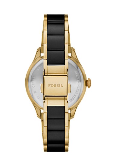 Gilmore 38mm Three-Hand Date Gold-Tone and Black Ceramic Watch - Image 3