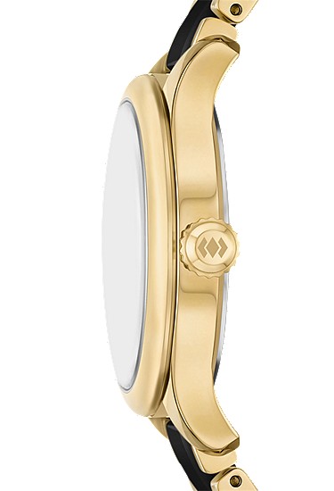 Gilmore 38mm Three-Hand Date Gold-Tone and Black Ceramic Watch - Image 4