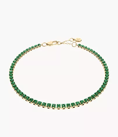 Ellis Pav?? Glitz Gold-Tone Brass Tennis Chain Bracelet