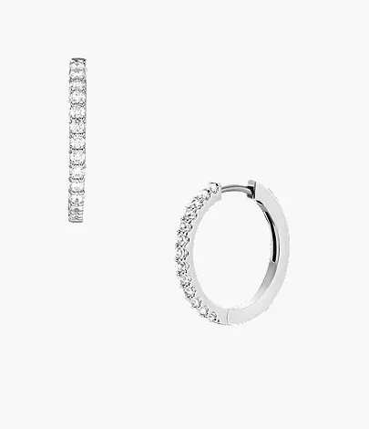 Ellis Pav?? Glitz Silver-Tone Brass Hoop Earrings - Image 2