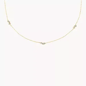 Ellis Toi Et Moi Gold-Tone Brass Station Necklace