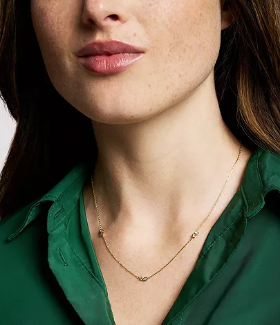 Ellis Toi Et Moi Gold-Tone Brass Station Necklace - Image 2