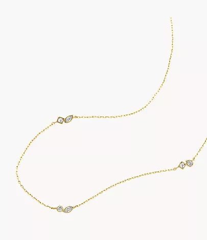 Ellis Toi Et Moi Gold-Tone Brass Station Necklace - Image 3