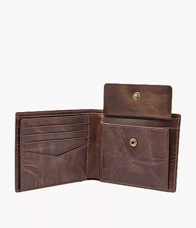 Derrick Leather RFID Large Coin Pocket Bifold Wallet - Image 3