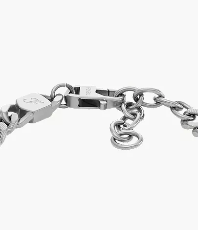 Harlow Linear Texture Chain Stainless Steel Bracelet - Image 3