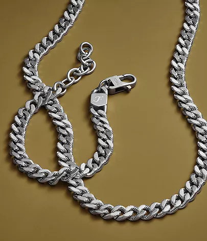 Harlow Linear Texture Chain Stainless Steel Bracelet - Image 5