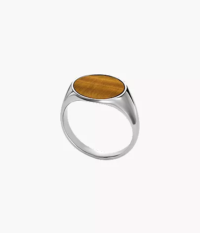Ellis Signet Collection Brown Tiger's Eye Signet Ring - Image 4