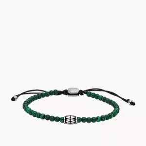 Everett Reconstituted Malachite Beaded Bracelet