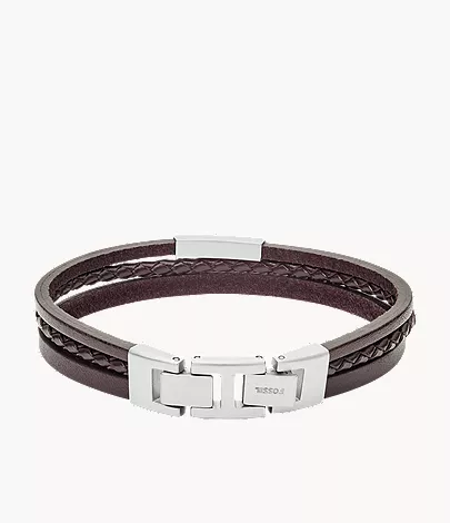 Brown Multi-Strand Leather Bracelet - Image 3