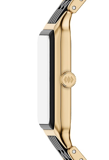 Raquel 26mm Three-Hand Date Gold-Tone Stainless Steel and Black Ceramic Watch - Image 4