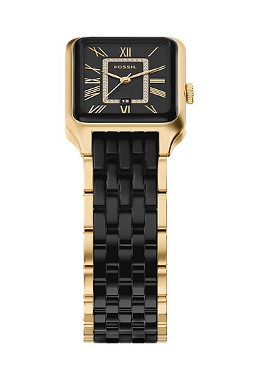 Raquel 26mm Three-Hand Date Gold-Tone Stainless Steel and Black Ceramic Watch - Image 5