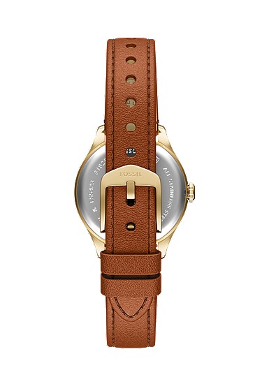 Gilmore 28mm Three-Hand Brown Leather Watch - Image 3