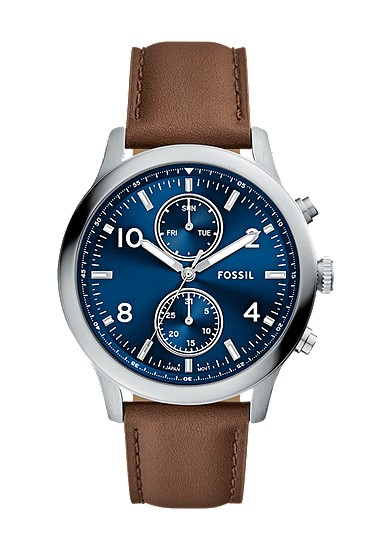 Bennett 45mm Multifunction Brown Leather Watch