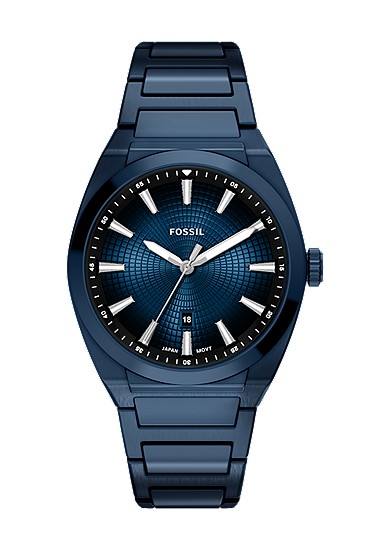 Everett 42mm Three-Hand Navy Stainless Steel Watch