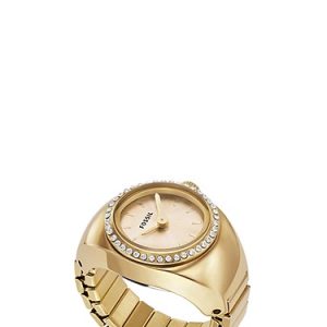Watch Ring 15mm Two-Hand Gold-Tone Stainless Steel