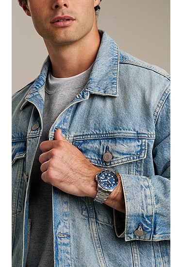 Fossil Blue Dive 42mm Three-Hand Date Stainless Steel Watch - Image 3