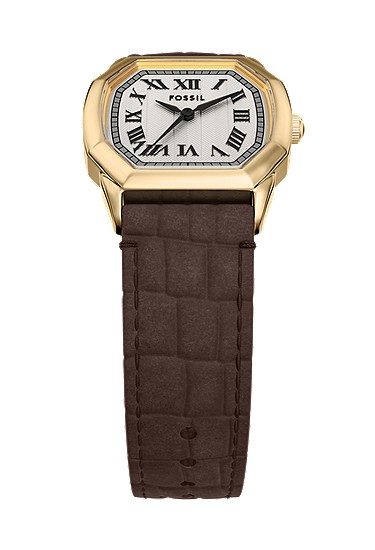 Harlow 27mm Three-Hand Brown Croco Leather Watch - Image 5