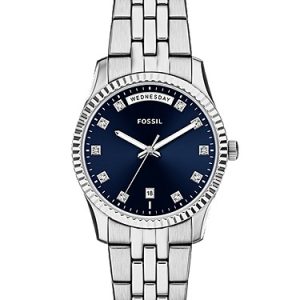 Scarlette 34mm Three-Hand Day-Date Stainless Steel Watch