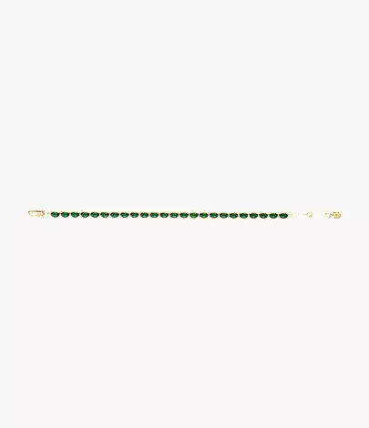 Ellis Pav?? Glitz Gold-Tone Brass Tennis Chain Bracelet - Image 5