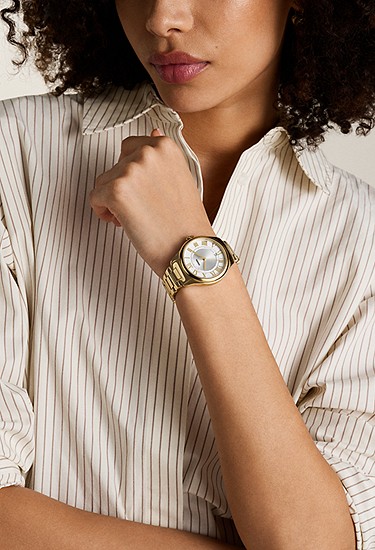 Gilmore 38mm Three-Hand Date Gold-Tone Stainless Steel Watch - Image 2