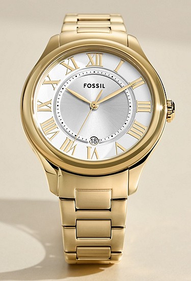 Gilmore 38mm Three-Hand Date Gold-Tone Stainless Steel Watch - Image 6