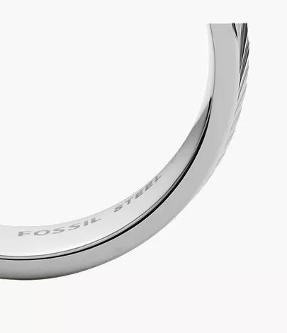 Harlow Linear Texture Stainless Steel Band Ring - Image 4