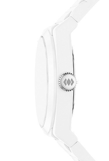 Everett 42mm Three-Hand White Silicone Watch - Image 4