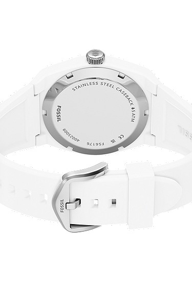 Everett 42mm Three-Hand White Silicone Watch - Image 6