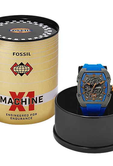 Machine X1 42mm Automatic Blue Silicone Watch - Image 7