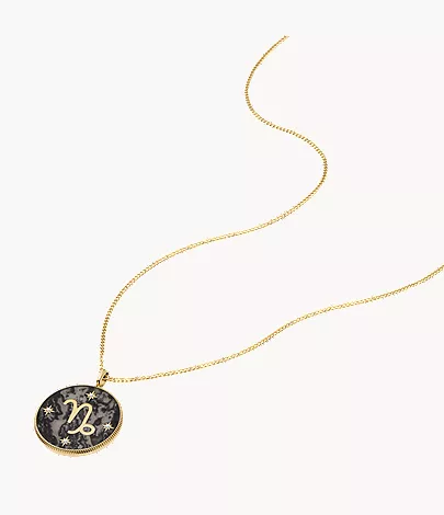 Capricorn Sutton Zodiac Gold-Tone Stainless Steel Gray Hematite Pendant Necklace - Image 3