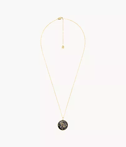 Capricorn Sutton Zodiac Gold-Tone Stainless Steel Gray Hematite Pendant Necklace - Image 4