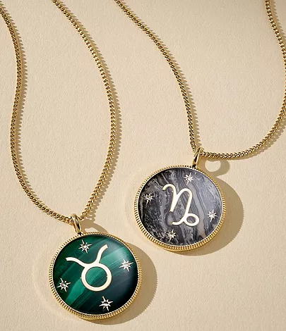 Capricorn Sutton Zodiac Gold-Tone Stainless Steel Gray Hematite Pendant Necklace - Image 6