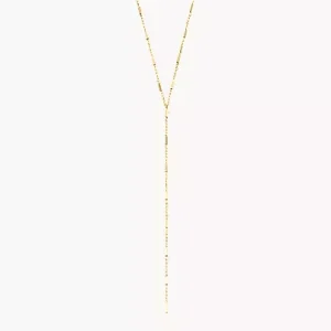Ellis All Stacked Up Gold-Tone Stainless Steel Y-Neck Necklace