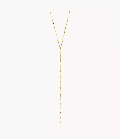 Ellis All Stacked Up Gold-Tone Stainless Steel Y-Neck Necklace