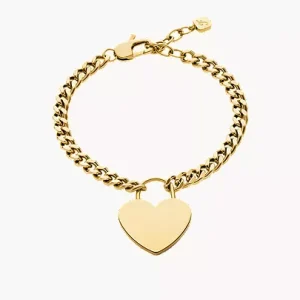 Sutton Gold-Tone Stainless Steel Heart Bracelet