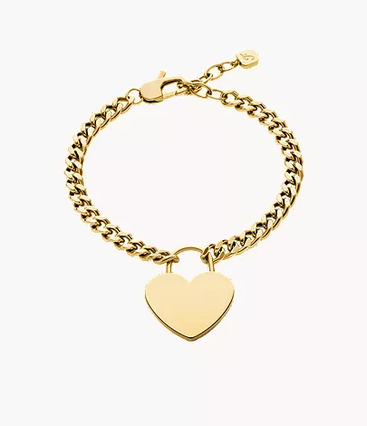 Sutton Gold-Tone Stainless Steel Heart Bracelet