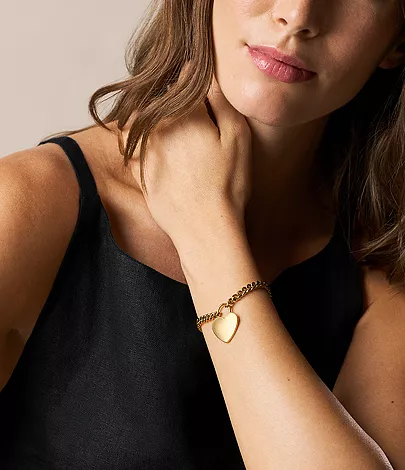 Sutton Gold-Tone Stainless Steel Heart Bracelet - Image 2
