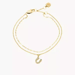 Sutton Horseshoe Gold-Tone Stainless Steel Multi Strand Bracelet