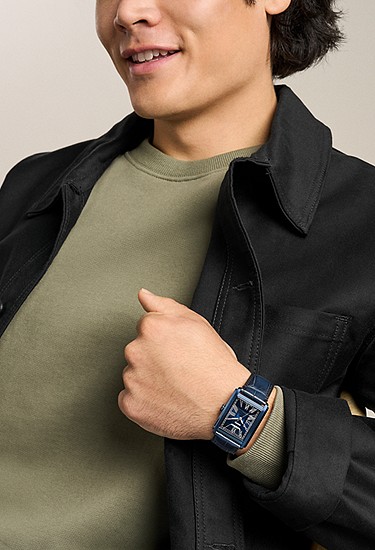 Carraway 30mm Three-Hand Navy Croco Leather Watch - Image 2