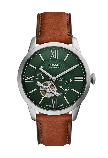 Townsman 44mm Automatic Brown Leather Watch