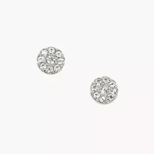 Ellis Iconic Glitz Silver-Tone Stainless Steel Stud Earrings