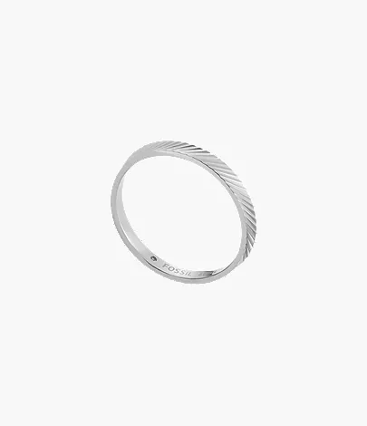 Harlow Linear Texture Stainless Steel Band Ring - Image 4