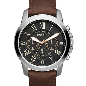 Grant 44mm Chronograph Brown Leather Watch