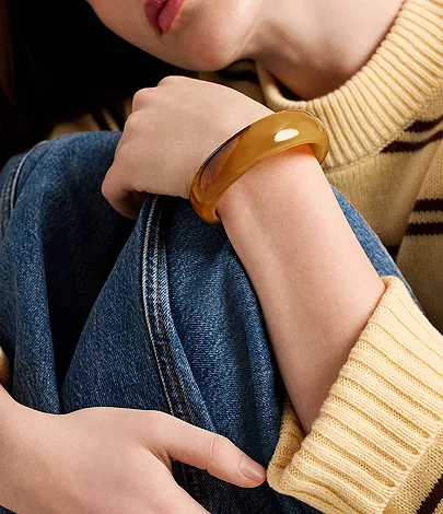 Resin Collection Amber Bangle Bracelet - Image 2